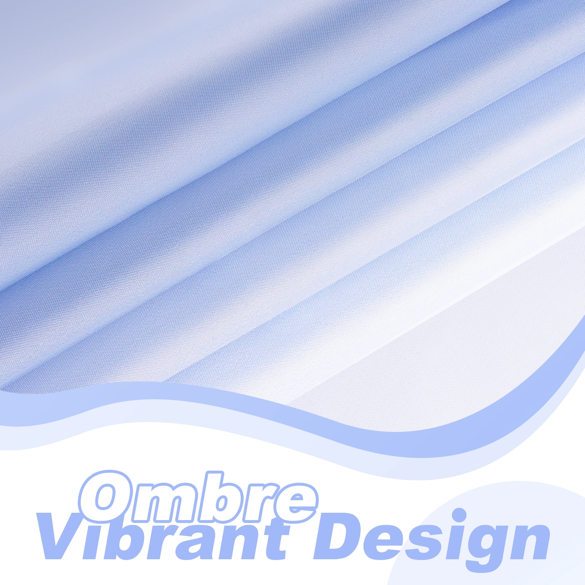 Inosoo Blue Ombre Fabric Shower Curtain, 72 x 72 Inch Thick Blue Gradient Bathroom Shower Curtains with Hooks, Waterproof and Mildew Resistant