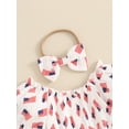 thumbnail image 4 of Bagilaanoe 4th of July Newborn Baby Girl Rompers Dress Flag Print Short Sleeve Bodysuit + Headband 6M 12M 18M 24M Infant Patchwork One Piece Short Jumpsuit for Independence Day, 4 of 8