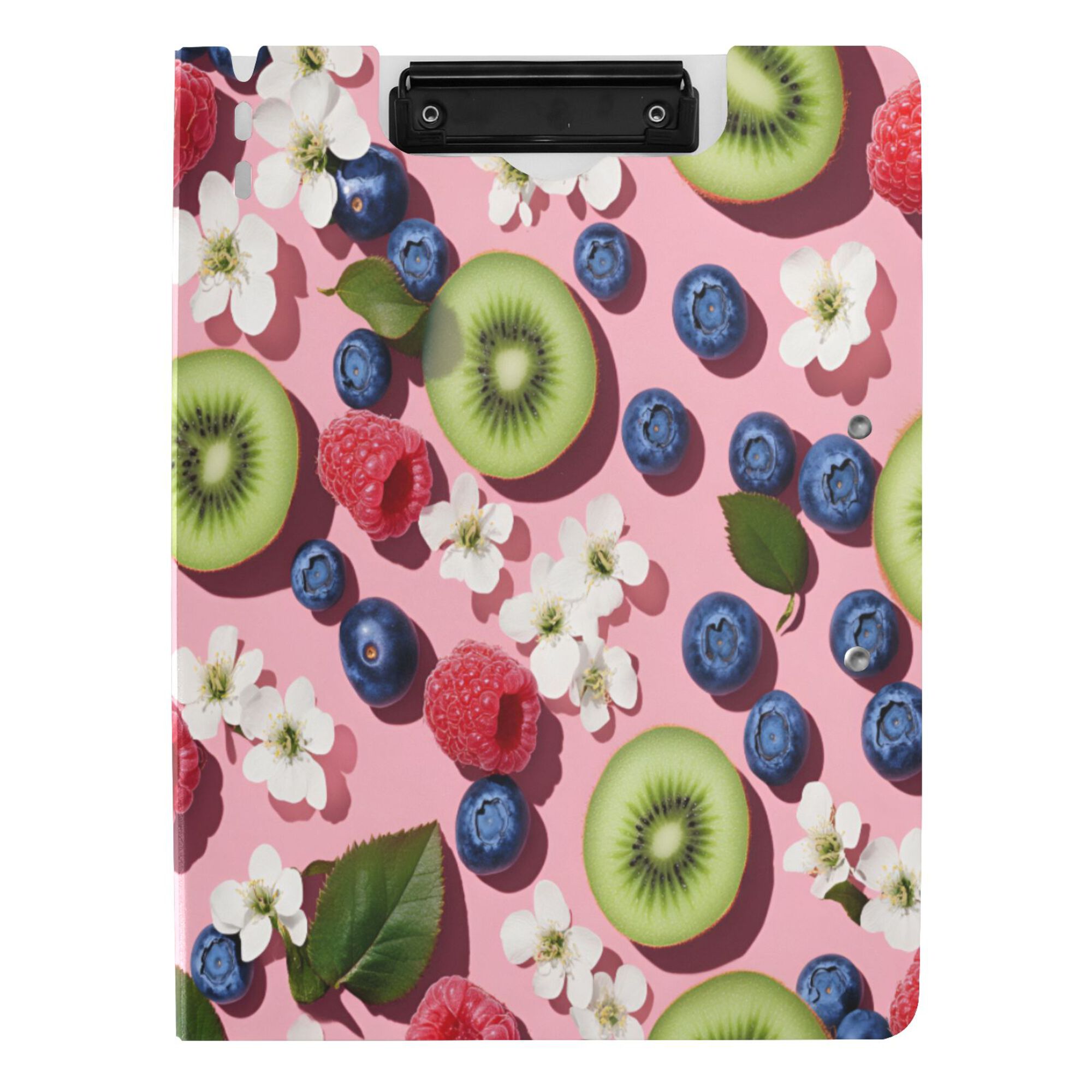 FORMRS A4 Clipboard Folder with Pen Holder Horizontal Foldable School Office Binder, Pink Kiwi