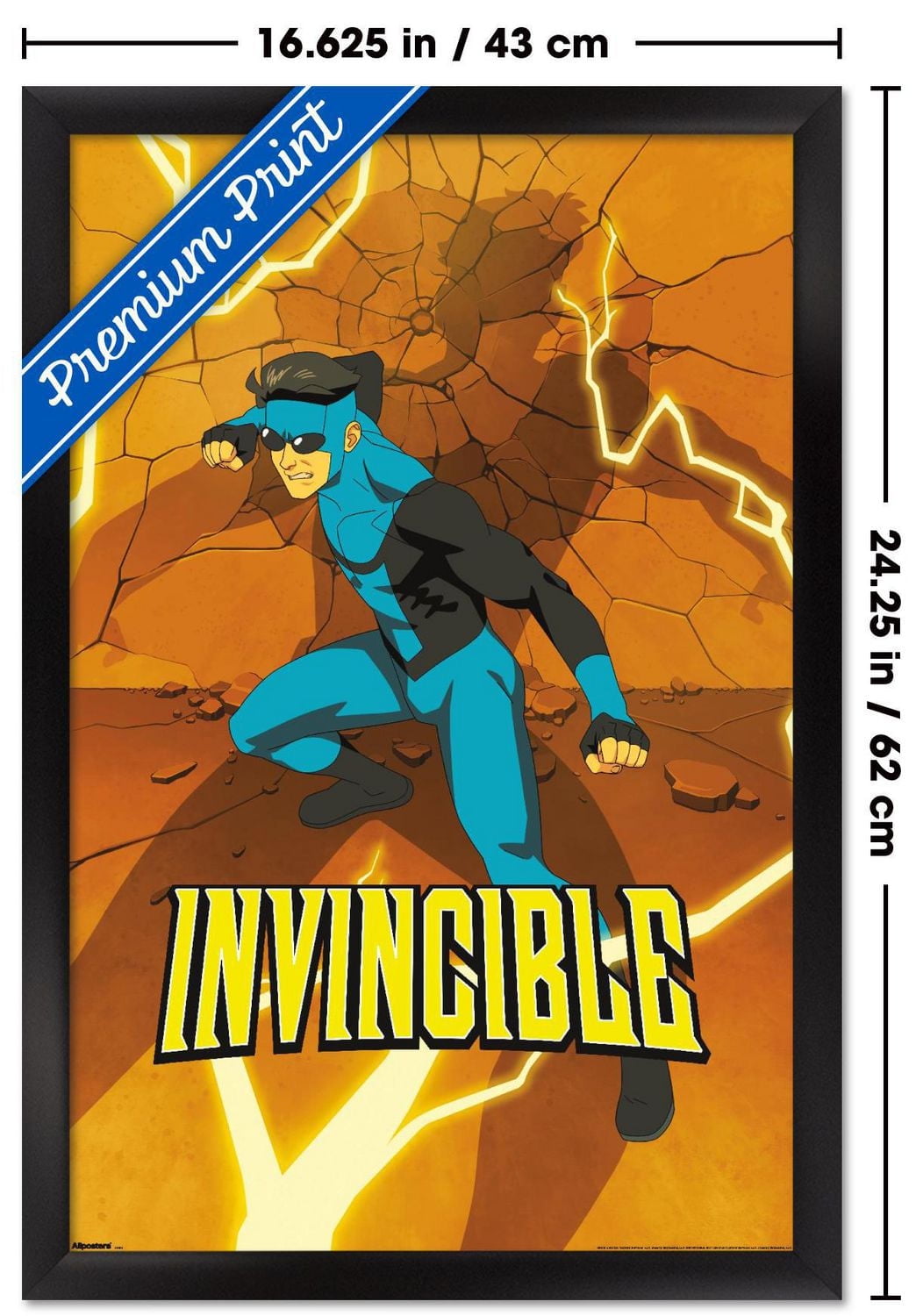 Invincible: Season 3 - Blue Suit Teaser One Sheet Wall Poster, 14.725" x 22.375" Framed