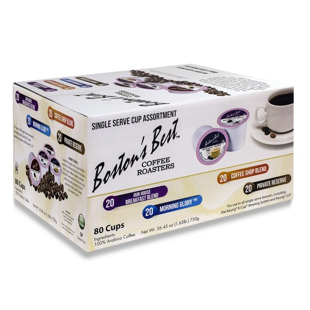 Boston's Best Regular Assortment Coffee, Single Serve Cups, 80 ct