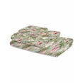 thumbnail image 2 of White Pink Flower Towel Set of 3, Soft Microfiber Bath Towels, Hand Towel, Washcloths, Shabby Chic Spring Vintage Leaf Green Quick-Dry Absorbent Towels for Bathroom Kitchen Hotel Beach Gym Spa, 2 of 7