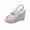 Silver, variant on KEGIRLOM Women's Fashionable Casual Spring And Summer Versatile Plus Size Beach Wedge Sandals Solid Color Peep Toe Open Toe One-Strap Buckle Sandals Brown 9