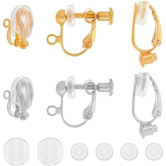 1 Box 48Pcs Earring Converters Clip-on Earrings Converter Components Stud Earring Findings Silicone Earring Pads Earrings Cushions Non-Pierced Clip on Converters for Studs Jewelry Making DIY