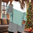 thumbnail image 2 of ZUKMRJPC Women's Flannel Sweatshirts Winter Warm Fleece Round Neck Fashion Color Block Long Pullover Soft Comfy Casual Tops with Pocket, 2 of 8