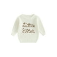 thumbnail image 2 of Musuos Baby Girl Casual Sweaters 3 6 9 12 18M Cute Long Sleeve Letter Embroidery Knit Pullover Infant Tops, 2 of 10