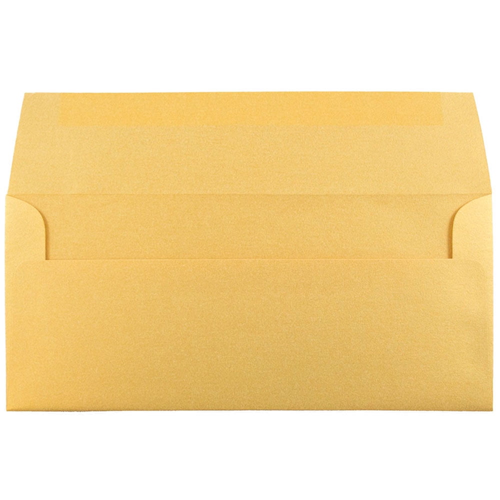 JAM Paper #10 Envelopes, 4 1/8 x 9 1/2, Gold Metallic, 50 per Pack