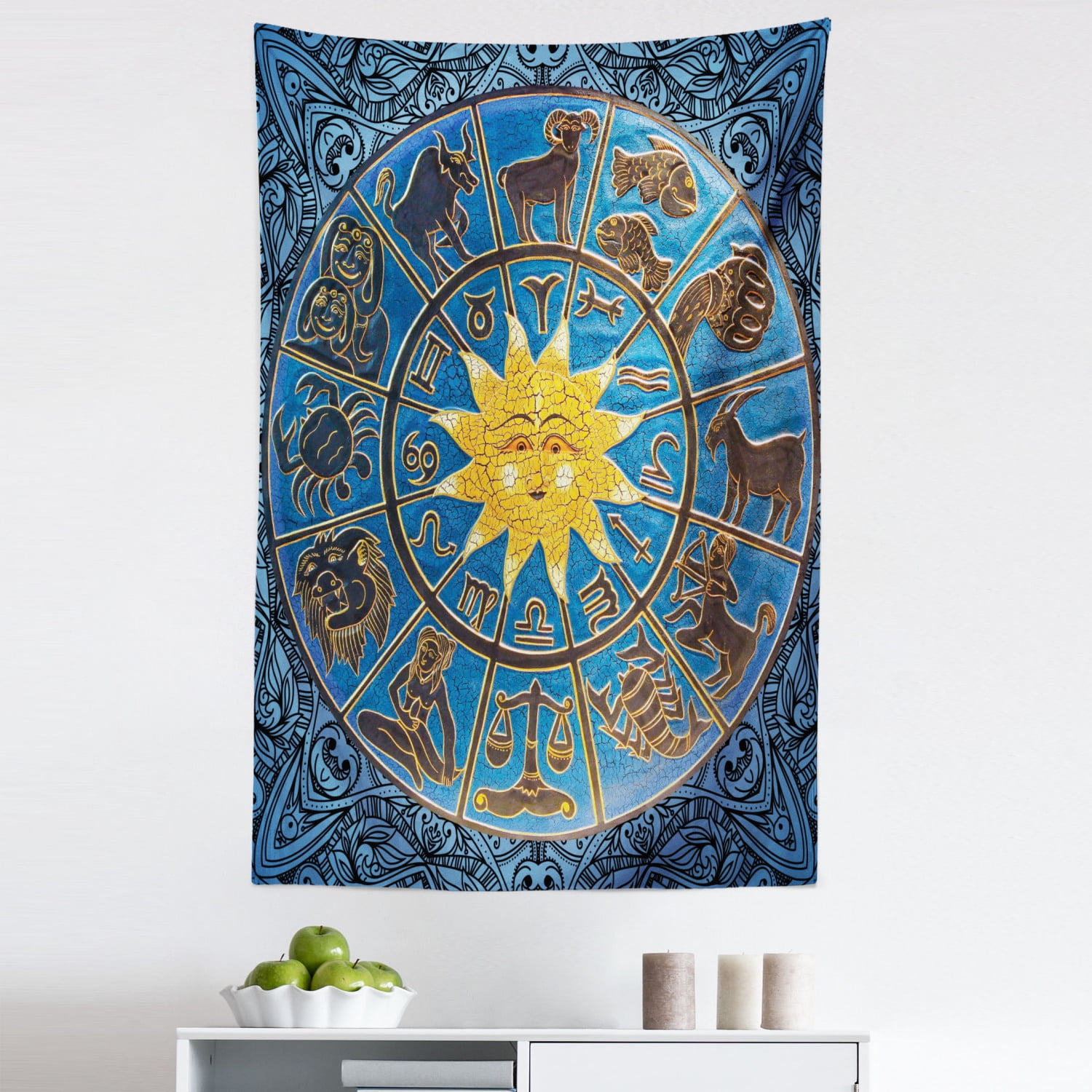 Cotton Hippie Astrology Zodiac Bizarre Sign Door Wall Hanging Tapestry Poster 