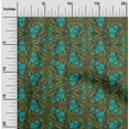 thumbnail image 1 of oneOone Silk Tabby Fabric Leaves & Floral Block Fabric Prints By Yard 42 Inch Wide, 1 of 4