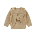 thumbnail image 5 of ATOGUTA Baby Girls Long Down Coats Warm Coat Knit Outwear Hooded Sweater Khaki, Size 0-24M, 5 of 6