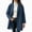 Navy, variant on Afelkas Women's Oversized Wool Blend Peacoat Double Breasted Notch Lapel Mid Length Warm Winter Coat with Pockets