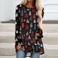 thumbnail image 3 of Christmas Long Sleeve Shirts for Women Bling Christmas Tree Print Tunic Tops Round Neck Casual Holiday Shirt Sweatshirt Womens Clearance Sweaters Sweatshirt Shirt, 3 of 5
