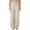 Beige, variant on Dress Pants,Women's Drawstring Waist Wide-Leg Pants In Soft Brushed Fabric Dark Blue XXXL