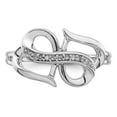 thumbnail image 5 of Sterling Silver Rhodium Plated Diamond Double Heart Ring, 5 of 6