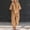 #0195-Khaki, variant on Women's Summer Linen Two Piece Set, Casual V Neck Top with Wide Leg Pants, Soft Breathable Matching Outfit for Spring, Cute Cozy Suit for Daily Beach Wear Gift