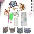 thumbnail image 1 of Cute DIY Full Rhinestones Painting Keychain Key  with Adorable Ice Cream and Cat Head Shape for Decorative Pendant, 1 of 8