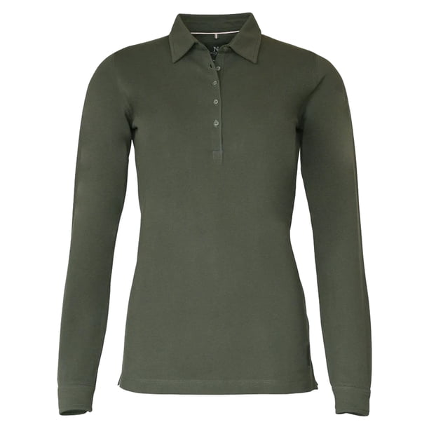 Nimbus - Polo de manga larga modelo Carlington Deluxe para mujer (Oliva) Nimbus UTRW5652_olive