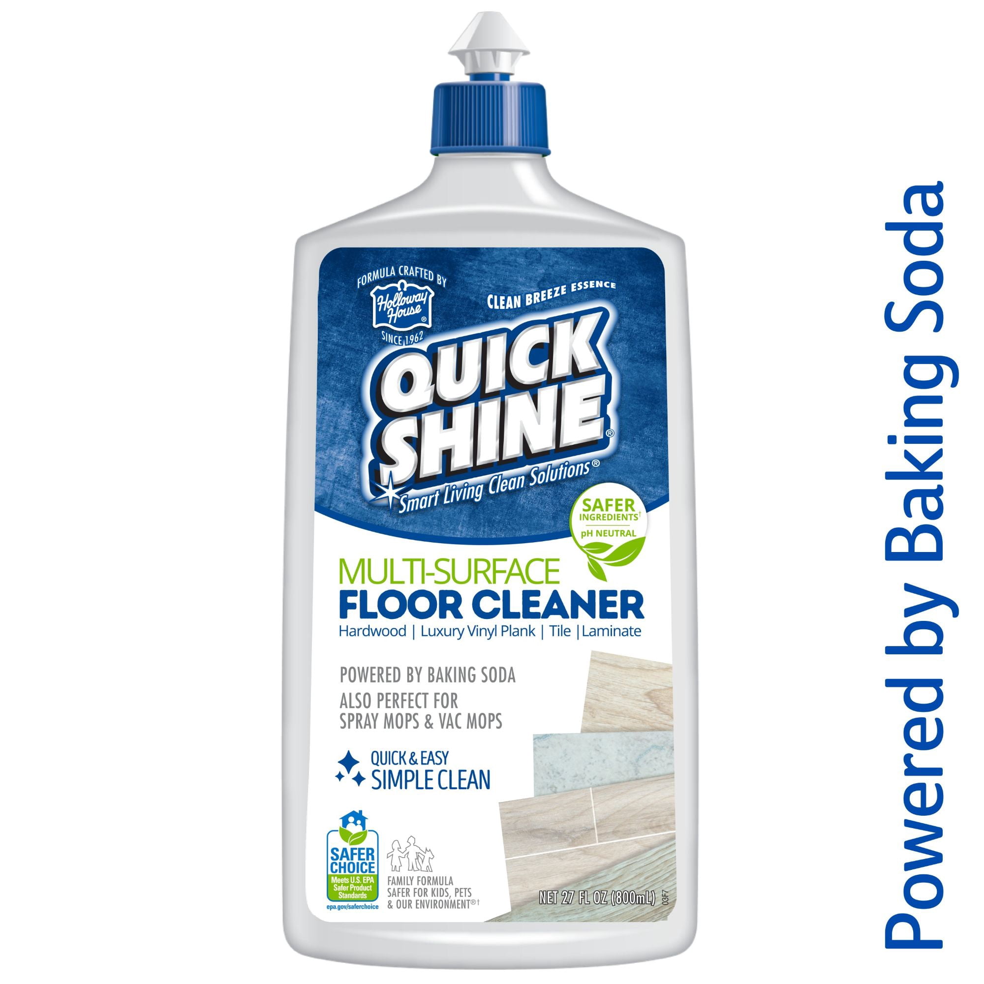 (2 pack) Quick Shine Multi-Surface Floor Cleaner, Ready-to-Use, PFAS-Free & Safer Choice, Fresh Scent 27 fl oz