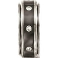 thumbnail image 4 of Titanium Edward Mirell Black Ti & Polished White Sapphire Beveled Ring (Size 10.5) Made In United States emr279-10.5, 4 of 6