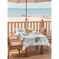 thumbnail image 2 of Outdoor Tablecloth with Umbrella Hole for Patio/Picnic/Party/Camping, Grey Black Flower Waterproof Table Cloth Rectangle Table Cover Washable, Spring Watercolor Floral Plant Textured (54"x 80"), 2 of 8