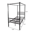 thumbnail image 3 of Lowestbest Canopy Metal Bed with Headboard, Mattress Foundationt Platform Frame with Metal Slat, Black Full Size, 3 of 4