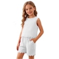 thumbnail image 4 of Dlentnea Girls 2 Piece Sets Vacation Outfits Tank Top and Shorts Casual Fashion Summer Lounge Matching Set, 4 of 9