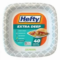 Hefty Extra Deep Square Disposable Plates 8.5" - 40ct