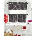thumbnail image 6 of Valentines 3 Piece Kitchen Curtains Tiers and Valances Set Romantic Pink Heart Window Curtains Set Sweet Love Decor Rod Pocket Valance for Kitchen Bedroom Living Room Valentines Decor 54 x 24 in, 6 of 6
