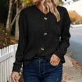 thumbnail image 2 of qucoqpe Women's Casual Button Up Knitted Sweaters Tops Cozy Long Sleeve V-neck Pullover Blouse, 2 of 5