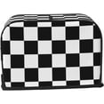 thumbnail image 2 of Toaster Cover 2 Slice Black and White Checkered Dustproof Bread Maker Cover Fingerprint Bakeware Protection Wide Slot Toaster Bag Reusable Kitchen Small Appliance Cover TC278, 2 of 6