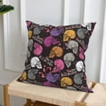 thumbnail image 6 of Throw Pillow Covers, halloween skeleton Soft Square Pillow Cases with Invisible Zipper for Couch Bed Sofa, Farmhouse Fall Home Decor 18"x18", 6 of 7