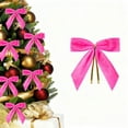 thumbnail image 5 of 24 Pcs Small Velvet Christmas Bows for Christmas Tree, Wreath, Gift Wrapping, Crafts, Wedding, Party, Twist Tie Bows for Treat Bag Bakery Candy Bags, Home Decor Pink, 5 of 9