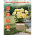 thumbnail image 2 of VEVOR Plant Pots, 4 Pack 11.81 inch Whiskey Barrel Planters with Drainage Holes,Large Outside Plastic Decoration Flower Pot Imitation Wine Barrel Design for Indoor Outdoor Garden Home Plants,Brown, 2 of 9