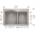 thumbnail image 3 of BLANCO DIAMOND 1.75 Dual Mount - Biscuit, 3 of 7