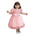 thumbnail image 2 of Zwiiyzr 6M-5T First Communion Dress Flower Girl Dress Elegant Lace Satin A-Line Bridesmaid Princess Dress for Wedding Party Pink, 2 of 9
