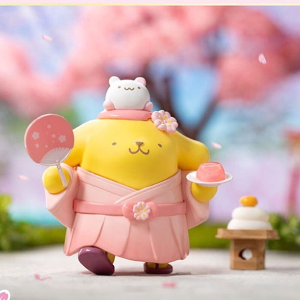 Figuras de acción de la serie de flores de cerezo, juguetes de regalo, Cinnamoroll, Melody, Kuromi, Pom, Purin, Pochacco, Kitty, Sanrio