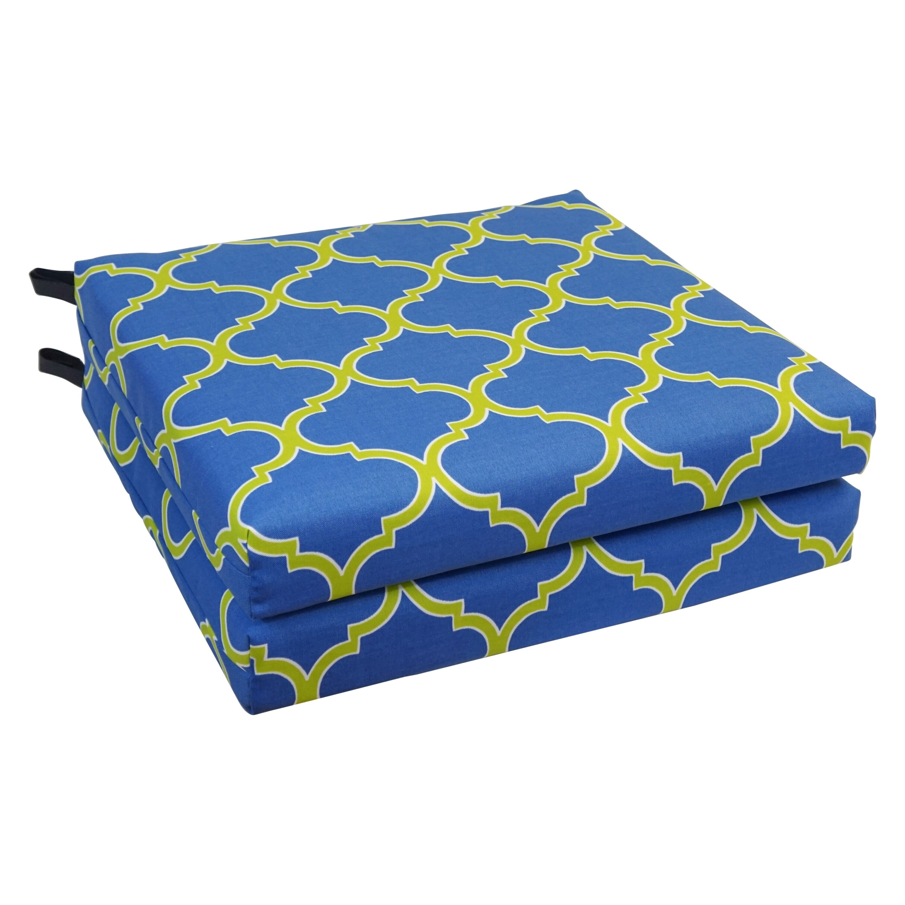 Blazing Needles 16-inch Square Tufted Indoor/Outdoor Chair Cushions (Set of 2) - 16" Alenia Pompeii