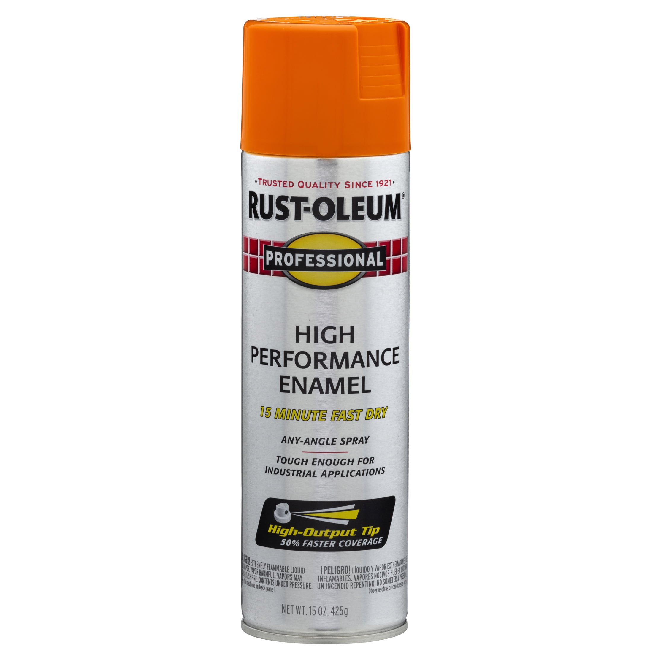 6 Pack, Safety Orange, Rust-Oleum Professional High Performance Gloss Enamel Spray Paint-7555838, 15 oz