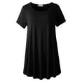 thumbnail image 5 of VEPKUL Plus Size Blouse for Women Short Sleeve Casual Shirt Tunic Tops Down Neck T-Shirt Loose Shirt Black 3X, 5 of 9