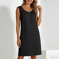thumbnail image 2 of BUIGTTKLOP Nightgowns for Women Tank Sleeveless Night Gowns Lace Button Sleep Dress House Dress with Pockets, 2 of 6