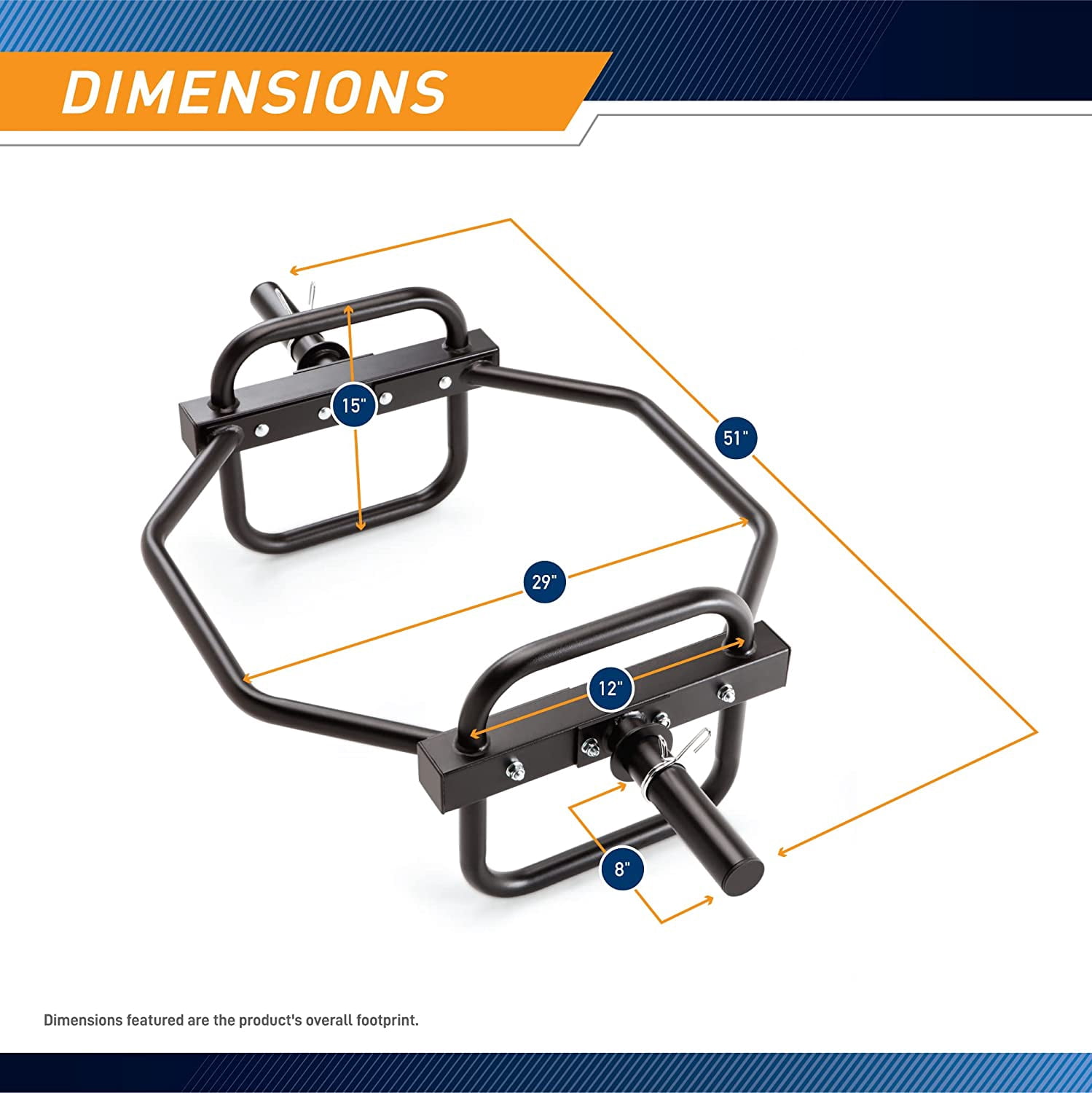 Marcy Olympic Hex Trap Bar Shrug Bar with Raised Handles HTB-6976