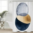 thumbnail image 2 of Navy Blue Gray Abstract Art Shower Curtains for Bathroom Waterproof Fabric Bath Curtains Decor Bath Tub Curtain Geometric Contemporary Luxury Decorative Shower Curtain Sets with 12 Hooks, 72x72 Inch, 2 of 6