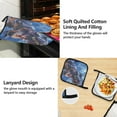 thumbnail image 4 of 5 Pcs Kitchen Set Heat Resistant Oven Mitts and Non-Slip Pot Holders with Adjustable Cooking Apron Fierce Dinosaurs in Thunderstorm, 4 of 6