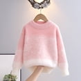 thumbnail image 2 of Wxirdiow Sweaters for Kids Girls Sweaters Kids Fall Winter Cable Knit Sweater Crewneck Warm Pullovers Fluffy Fuzzy Gradient Sweater Tops Pink Size,9-10 Years, 2 of 8