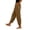 Brown, variant on Women's Plus Size Harem Pants Waffle Knit High Waist Tapered Trousers Side Slit Loose Fit Lounge Pants with Pockets for Travel