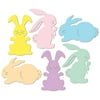 Club Pack of 24 Pastel Colored Bunny Silhouette Easter Decorations 15.5"