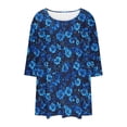 thumbnail image 6 of Plus Size Floral Tunic Tops for Women 3/4 Sleeve Loose Blouse Summer Casual Flowy Shirts Beach Boho Top, 6 of 6