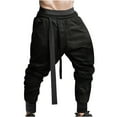 thumbnail image 2 of WREESH Men's Jogger Sweatpants Solid Color Sport Loose Pleated Small Legs Lace-Up Solid Color Full Length Pants Black, 2 of 7