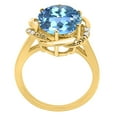 thumbnail image 3 of Blue Topaz and Diamond Flower Ring in 10K Gold, 3 of 4