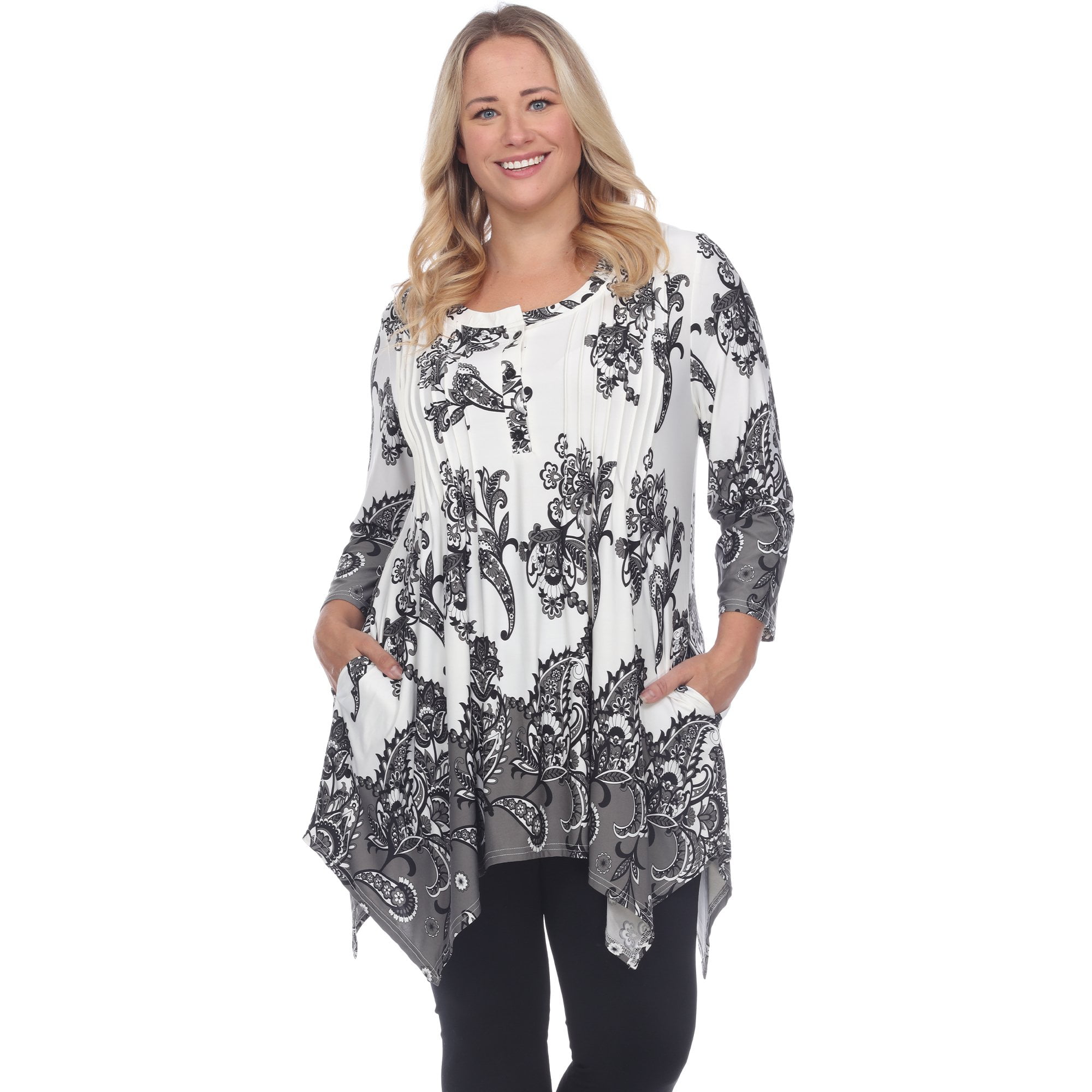 white mark tunics plus size